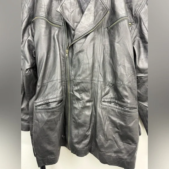 Vintage City Streets Sz XL Women's Black Soft Leather Full Zip